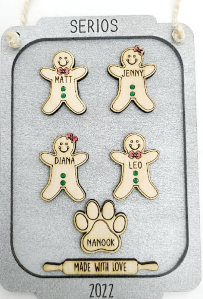 Family Cookie Sheet Ornament - Personalized
