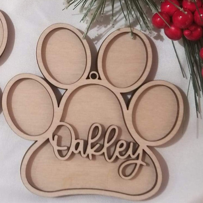 Paw Print Ornament - Personalized - Ginger Custom Boutique
