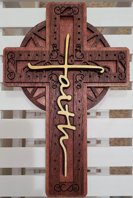 Faith Cross Religious -6 layer Wood Wall Art - Ginger Custom Boutique