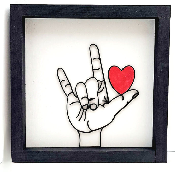 10x10 American Sign Language I Love You Sign - The Ginger Maker